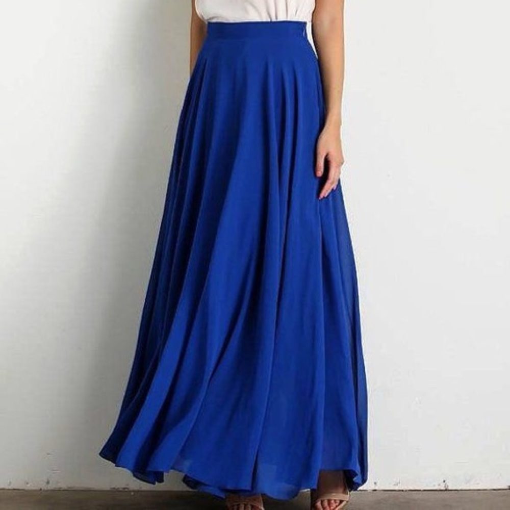 NWT Morning Lavender Lucy Paris Maxi Skirt, Blue